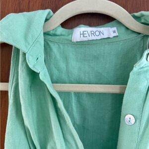 Hevron Domino Mini Dress in Pistachio